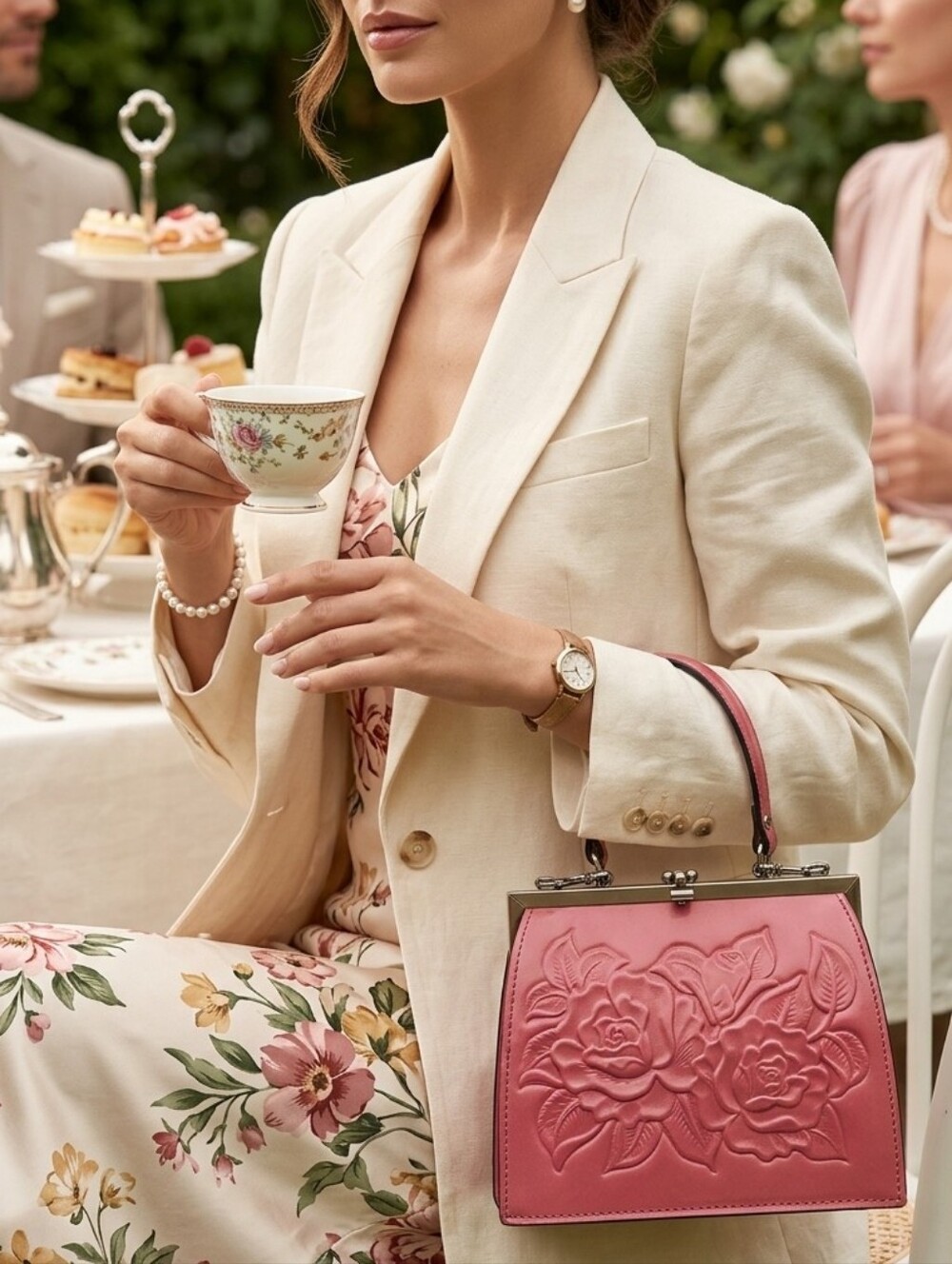 Patricia Nash Rose Tooled Crossbody Satchel - NWT - Picture 8 of 14